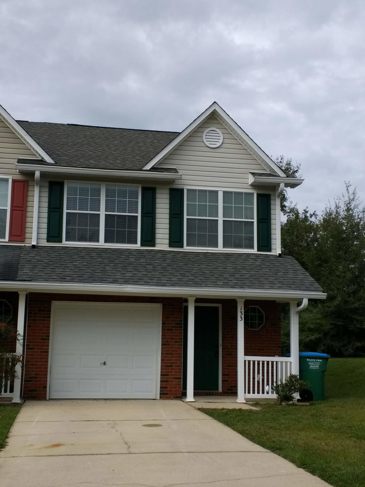 Great location South of Hwy 90. Freshly painted, tiled first floor and stairs and upstairs floors have luxury vinyl plank. End unit townhouse with 3 bedrooms/2baths and a 1 car garage in Rolling Pines subdivision. Lawn is mowed by the association. The kitchen has a breakfast bar that is open to the living room and overlooks the back patio. Owner added a side by side refrigerator. This units backyard overlooks the ''Nature area'' for your enjoyment. Upstairs you will find 2 nice sized guest rooms, full guest bath, large master bedroom suite with walk-in closets plus an additional closet and master bath (1/2 bath Powder room downstairs too!). The washer & dryer included. Centrally located near all the bases, shopping, hospital and restaurants. Pets Welcome/restrictions apply. No Smoking.