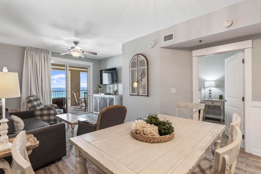 Freshly updated and turnkey ready in the luxury resort known as Grand Panama! Unit 1-703 is Ideally positioned on the 7th floor in the '03 stack, this provides unobstructed gulf views on an oversized balcony. Once inside you will notice the upgraded flooring ran throughout the unit, granite counter tops, stainless steel appliances and tile backsplash. Perfect for a rental investment property, the unit offers a king master suite with balcony access and gulf views, a 2nd guest bedroom and hallway bunks. With an established rental history and managed by a local rental agency, annual projections exceed $60,000. Grand Panama Beach Resort is the newest luxury property on the beautiful beach of Panama City. Walk out the private gated patio directly to the pool, beach, or tiki bar area. The resort