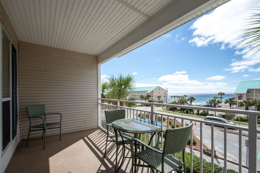 Perfect beach getaway in popular Crystal Beach.....just across the street from the Gulf and three public beach accesses!  One bedroom unit plus hallway bunks, sleeps six. Light, bright and decorated with a beachy feel you'll love.  Relax and take in the Gulf views from your private balcony.  Excellent rental potential and impressive rental history. Great location close to shopping, restaurants, Destin Commons, attractions, golf courses and more!  Better hurry....this one won't last long!