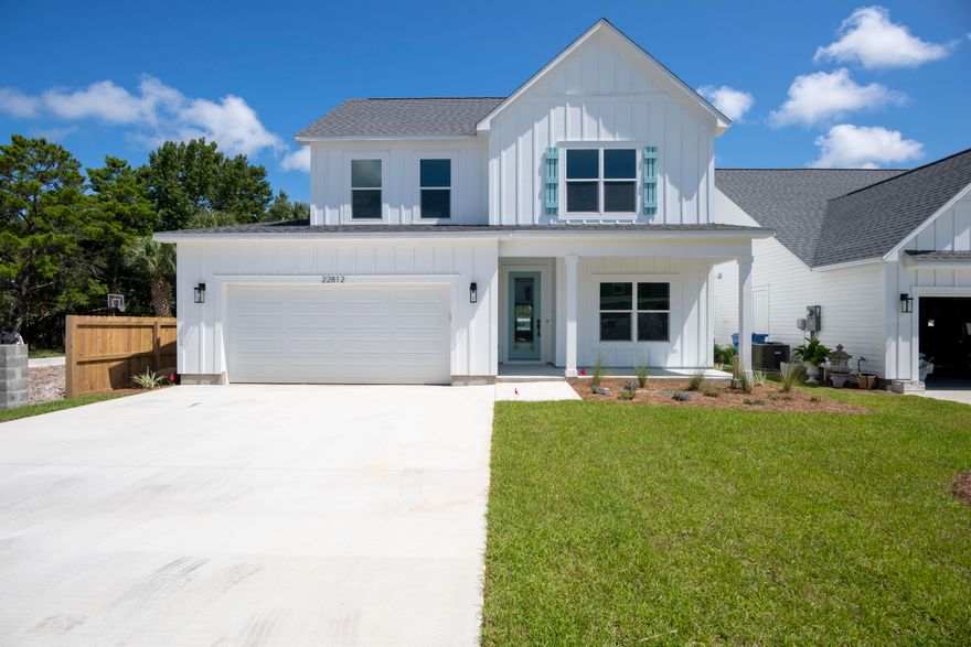 Enjoy the Inlet Beach lifestyle for a fraction of the price! The Preserve at Lake Powell is a coastal community located on the west end of Panama City Beach. This premier development is only a short drive to the largest public beach access in Walton County, the public boat launch at Lake Powell Park, 30 Avenue for shopping & entertainment, Camp Helen State Park, and Rosemary or Alys Beach. Coastal style homes featuring quality materials, bold features, and versatile design are the centerpiece of this serene residential retreat. This Sailfish floor plan features 4 bedrooms, 3 baths, 2,499 sq ft, 2-car garage, covered porch (option to extend), and a fourth bedroom in lieu of a study. "Builder photos are from Sailfish floor plan, but are not representative of actual home. Some finishes and options may vary." Standard features include scratch resistant laminate hardwood flooring, cabinets with soft close doors & drawers, granite countertops (can upgrade to Quartz), and more. Upon entry you are welcomed into the foyer which leads directly to the kitchen and open living & dining areas. Several windows bring in lots of natural light giving the space a great ambiance. The kitchen features a large center island with breakfast bar, stainless steel appliances, cabinets with soft close doors & drawers, quartz countertops & backsplash, gourmet kitchen layout, and a separate pantry. The spacious master suite is located on the first floor and features a luxurious en-suite master bath with double vanities, walk-in tile shower, oversized walk-in-closet, and a separate water closet. The second level features two generously sized bedrooms both with walk-in closets. Both bedrooms share a bathroom. The second level also offers a spacious loft, great for reading, gaming, or just relaxing. This is your opportunity to own a brand new coastal home located in the heart of what makes the Emerald Coast famous. The Preserve at Lake Powell is ideally located with quick and easy access to outdoor activities such as biking, hiking, kayaking, paddle boarding, boating, and fun beach days. We look forward to helping you find an amazing property with a million dollar lifestyle at a fraction of the price!