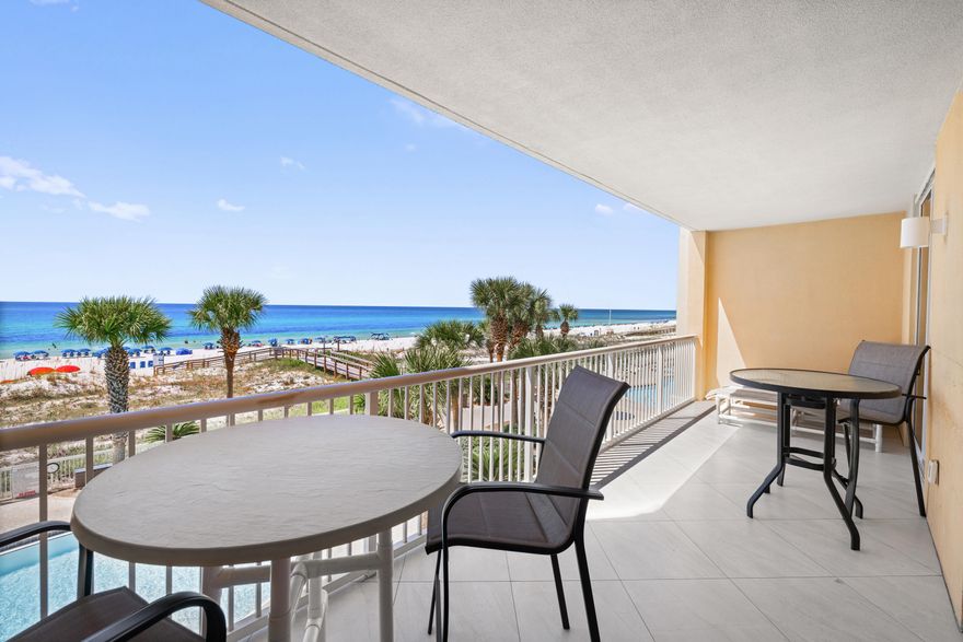 Welcome to Azure #307, a beautifully updated 3-bed, 3-bath beachfront condo on Okaloosa Island. Perfectly located mid-level in the building, you'll enjoy spectacular Gulf views, the sound of waves at night, and even a poolside vantage point from your balcony. With over 1,500 sq ft, this condo shines with updated marble tile floors, fresh paint, beachy decor, and designer furnishings. The expansive private balcony overlooks sugar-white sand and emerald waters, offering the ultimate coastal lifestyle.Azure boasts resort-style amenities--two beachfront pools, spas, fitness center, and direct private beach access. With a proven rental history (even with heavy owner use) this condo is ideal as a vacation retreat, high-performing investment or full time beach residence. Call today for a tour!