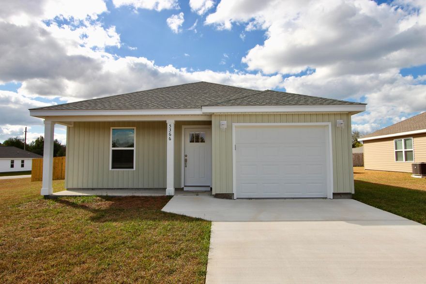 When you step inside, you'll be greeted by the sleek elegance of luxury vinyl plank (LVP) flooring, seamlessly flowing throughout the entire home. The heart of the home is the stunning kitchen, adorned with quartz countertops and complemented by a beautiful tile backsplash. Picture yourself preparing meals with ease on the spacious island, with the added convenience of an under mount sink and stainless steel appliances. The open floor plan creates a welcoming atmosphere, perfect for enjoying day-to-day living. Natural light floods the space, highlighting every detail of this thoughtfully designed home. Rest easy knowing that the home has blinds offering privacy and style with a simple touch. The garage isn't forgotten either with epoxy floors adding durability and a touch of Natural light floods the space, highlighting every detail of this thoughtfully designed home. Rest easy knowing that blinds come standard, offering privacy and style with a simple touch. The garage isn't forgotten either, with epoxy floors adding durability and a touch of sophistication. Residents of Holley Grove enjoy the perks of fiber internet throughout the neighborhood, ensuring lightning-fast connectivity for work or leisure. Plus, with no HOA fees, you have the freedom to customize your living experience to suit your preferences. Don't miss your chance to make this stunning home yours and experience the best of modern living in the heart of Holley Grove!  Pictures are from a previously built home.