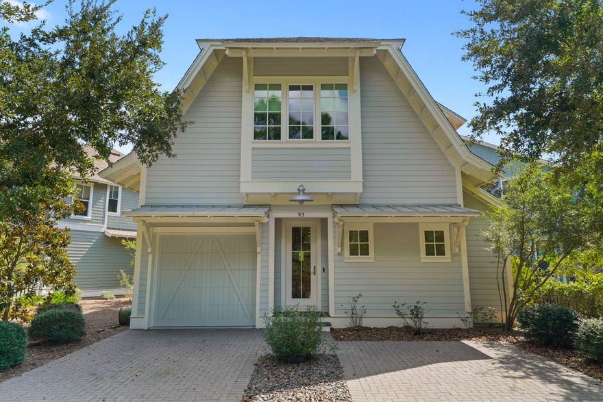 Perfectly positioned in Watersound West Beach, this lovely beach home sits on one of the largest lots on Anchor Rode Circle, overlooking Horseshoe Park.  This home has been beautifully designed and furnished and meticulously maintained.  The first floor features spacious kitchen, living, and dining areas with two sets of french doors opening to an oversized screened porch overlooking the park. Also on the first floor is the master suite, laundry room and powder room. The second floor features two additional large bedrooms and 2 full bathrooms, as well as a spacious living area with custom built-in bunks.  Current owners have added multiple upgrades in 2024 including new 2nd floor A/C and new fridge, dishwasher, washer, and window treatments.  Home also includes a golf cart. 
Watersound West Beach is 30a's best kept secret for access to the most secluded and beautiful beaches on 30A and features a gated entrance, community pool/clubhouse, putting green, boardwalks for walking/biking, boardwalk to the beach with bike parking, and fitness center at Watersound Beach. The beach access through Deer Lake State Park is a perpetual easement so no customary use worries here! And no crowds! Live the beach life!!!