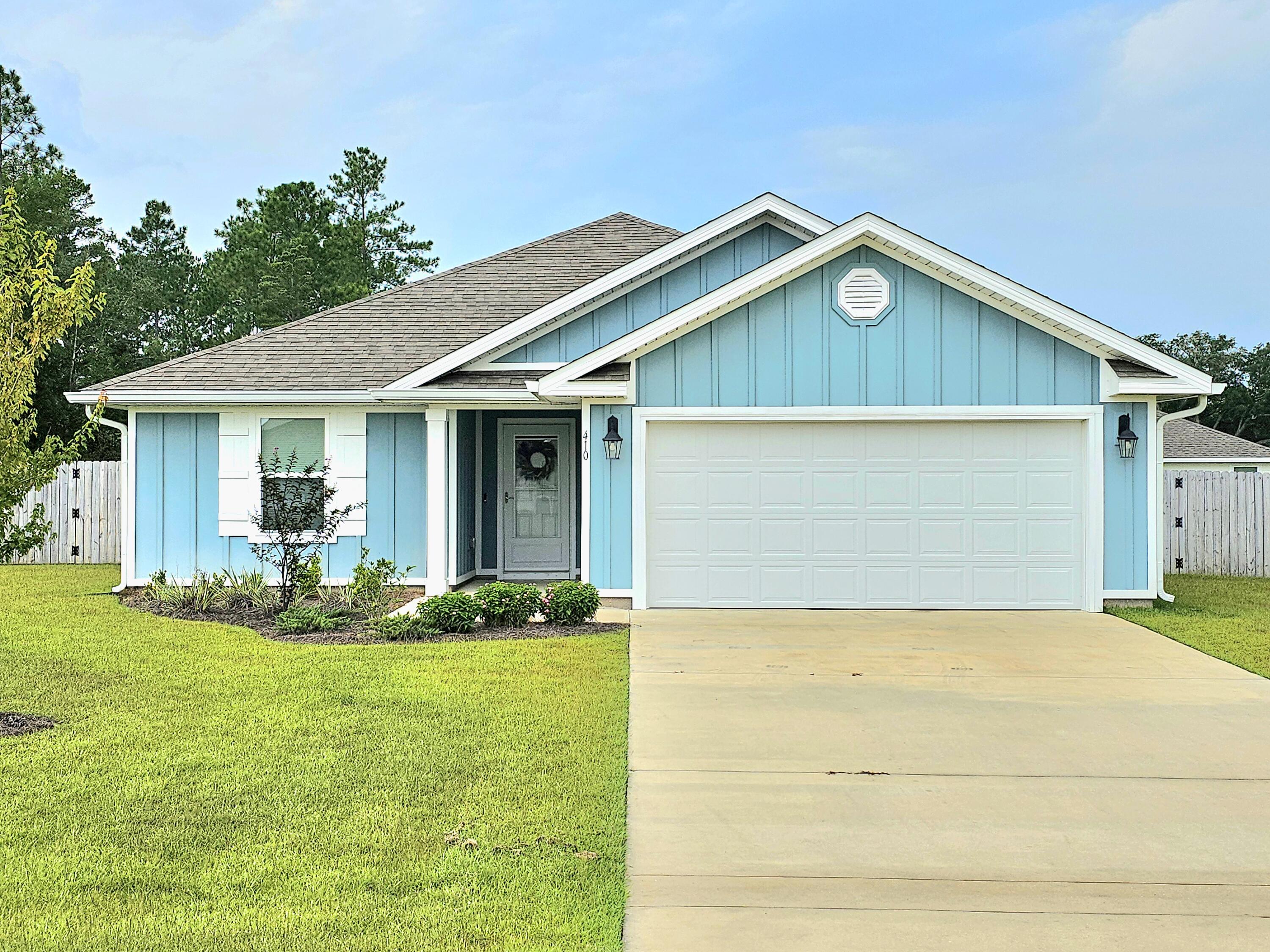 Welcome to 410 Sweet Blossom Bend, where comfort, charm, and convenience come together in the heart of Freeport's Ashton Park subdivision. Built in 2023, this 3-bedroom, 2-bath home feels brand new, offering an open floor plan designed for both easy living and effortless entertaining. Step inside and you're greeted by light-filled spaces that flow seamlessly from room to room, creating the perfect backdrop for everyday moments and special gatherings alike. The heart of the home is its spacious living area, where conversations can move easily from the kitchen to the dining and living spaces. Fully fenced back yard provides lots of fun space for outdoor activities and lawn maintenance is included.