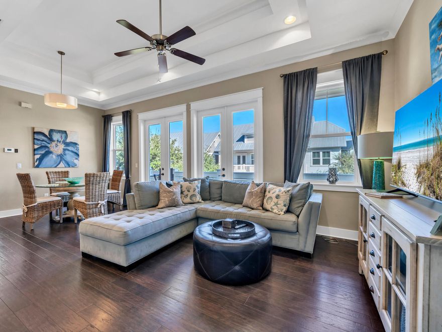 Live the 30A lifestyle just in time for summer. This beautifully furnished Aruba floor plan townhome is located in the heart of Prominence--one of 30A's most vibrant and amenity-rich communities. Ideally situated between Alys Beach and Seagrove, this turnkey 2-bedroom, 2-bath retreat is just steps from The Big Chill, the community's lively hub for dining, entertainment, and family fun.Enjoy 1,293 square feet of light-filled living space, featuring soaring windows, a gourmet kitchen with stainless steel appliances, granite countertops, gas cooktop, and designer backsplash. The open-concept layout flows seamlessly to a spacious covered balcony, perfect for morning coffee or afternoon breezes. A brand-new HVAC system adds year-round comfort and peace of mind, making this property even more move-in ready.

The thoughtfully designed split-bedroom plan includes a primary suite with dual vanities, a frameless glass shower, and walk-in closet, plus a guest room with built-in queen-over-queen bunks that comfortably sleeps up to six.

Prominence offers exceptional resort-style amenities, including two pools (one heated seasonally), outdoor grilling areas, private cabanas, and a seasonal shuttle to Inlet Beach and Deer Lake State Park. The neighborhood also features easy access to bike paths, state parks, and sugar-white beaches. Golf cart friendly, with included cruiser bikes and beach gear, this home is ideally located to enjoy all that 30A has to offerfrom Seaside to Rosemary Beach and everything in between.

Act now and be settled in before the summer season begins. Whether you're seeking a short-term rental, second home, or personal beach retreat, this is a rare opportunity to own in one of the most desirable communities on the coast.