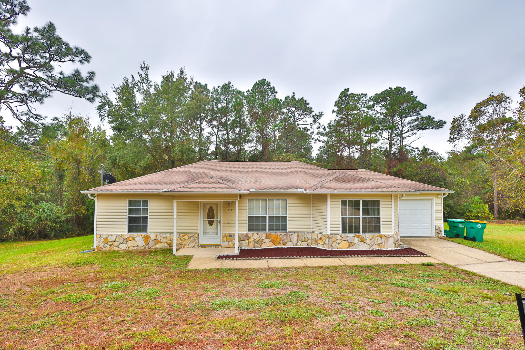 Located in a Cul-de-Sac South of I-10, you get home quicker than others. This split bedroom plan house is available now. Only 9 miles from Duke Field or 7th Spec Forces entrance.  Cozy carpet in bedrooms. Laminate flooring in main areas. Newly painted.  Florida room. Trey ceiling in Master BR. Walk-in shower in Master Bath. One-car garage. No Pets allowed and No smoking, please!