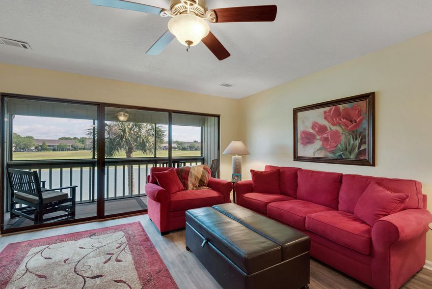 PRICE REDUCTION. FANTASTIC UNIT. There is nothing left to do, but enjoy a great vacation rental. This unit has already been updated for you. It just makes life easier. This unit is being sold furnished and rental ready. Very short walk to Whale's Tale restaurant and the beautiful beaches of Miramar Beach. Across from a community pool and overlooks the lake and golf course from your private screened-in balcony. Don't miss this one. Call today for your appointment. You won't be disappointed. Buyer to verify all room measurements and dimensions. HOA includes water, sewer, cable and wi-fi. Insurance per year is $1500. Flood Insurance is $300 per year. Electricity is controlled by the NEST and runs $40 per month.