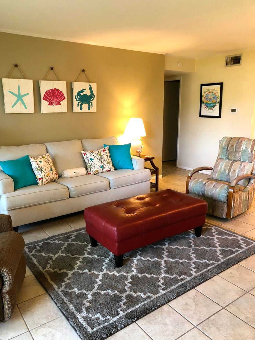 Great location for this 2 bedroom 2 bath condo on the Par 3 pitch and putt golf course and one of the heated pools. This unit has recently upgraded the Doors, Windows, HVAC, Washer and Dryer. Tile floors and a kitchen upgrade with new cabinet facing and solid surface counter tops makes this unit ready for a new owner. Sandpiper Cove is a great place for families with amenities for everyone. 1100 feet of deeded Gulf of Mexico beach, 5 swimming pools (2 heated), 3 hot tubs, 6 tennis courts (also marked for pickle ball), shuffle board, Bocce ball, Boat launch, Canal dockage, owners only Marina, 9 hole par 3 executive golf course, and enjoy dinner at the onsite restaurant Louisiana Lagnaippe overlooking the Destin Harbor.