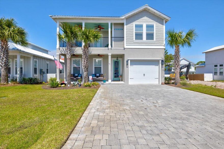 Welcome to a Lil Peace of Heaven! Located in the heart of Miramar Beach, in Frangista Beach subdivision, this open concept beach villa offers 4 spacious guest suites with ensuite bathrooms, a private fenced backyard with room to play, a community pool and deeded beach access. Downstairs, you'll find the spacious first-floor master suite which features a king sized bed, walk in closet and a beautiful ensuite bathroom equipped with an oversized walk-in shower, a large soaking bathtub, dual vanity sinks and a separate water closet. Craft your favorite meal in the fully equipped kitchen with ample granite counter space, including an oversized island with seating for three, stainless steel appliances and seating for eight at the dining table.   The second floor master bedroom has a