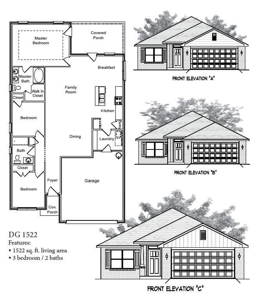 Come see our 4 sided brick home with 1522 sq ft. 3 bedrooms/2 bathrooms. This home offers a very open floorplan with a kitchen island, breakfast nook and dining area. The master bedroom and breakfast nook open to a covered back porch. The master bath has a walk in closet and dual vanities as well as a 5' walk in shower. All countertops in both kitchen and bathrooms have been updated with granite. Other updates include core tec flooring throughout with durable plush carpet in the bedrooms. The exterior is fully sodded with professional landscaping and auto timed sprinklers. Ridgeway offers a community pool. Crestview has ample shopping and dining with A rated schools. What are you waiting for?