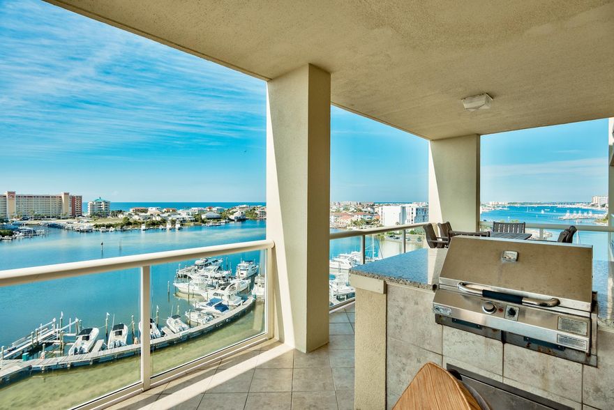 Enjoy beautiful sunrises and sunsets in this spacious East End Harbor Front Condominium . Featuring several upgrades, large veranda with outside grill, custom cabinets ,stainless steel appliances, large breakfast bar, granite countertops, crown molding and so much more! The unit comes with two assigned covered parking spaces #214&215 an additional storage(#622). Marbella Condominium sits on a 35ft bluff and is in the heart of Destin lifestyle of boating, golfing, dining, shopping, and a short distance from the beautiful white sandy beaches of Destin. All dimensions to be verified by buyer.