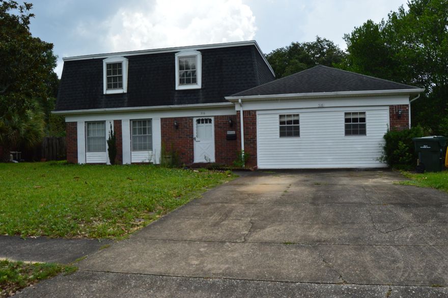 You must see the property in person before making an  offer, Great opportunity to own this two story home with an additional work shop (art studio) Home needs updating and is sold AS/IS. It features four bedrooms, two and a half bathrooms.  Updated AC and water heater and a generator. Garage was converted to a work shop but can easily be converted back into its' original purpose.  All bedrooms are on the 2nd floor. Primary bedroom has an ensuite bathroom.First floor is open and consists of living room, dining room, eat in kitchen and a TV room. Additional building in the backyard was used as an art studio and it uses window AC.Home is in a desired Kenwood area, centrally located in Fort Walton Beach.Buyer and/or Buyers Agent to verify all measurements