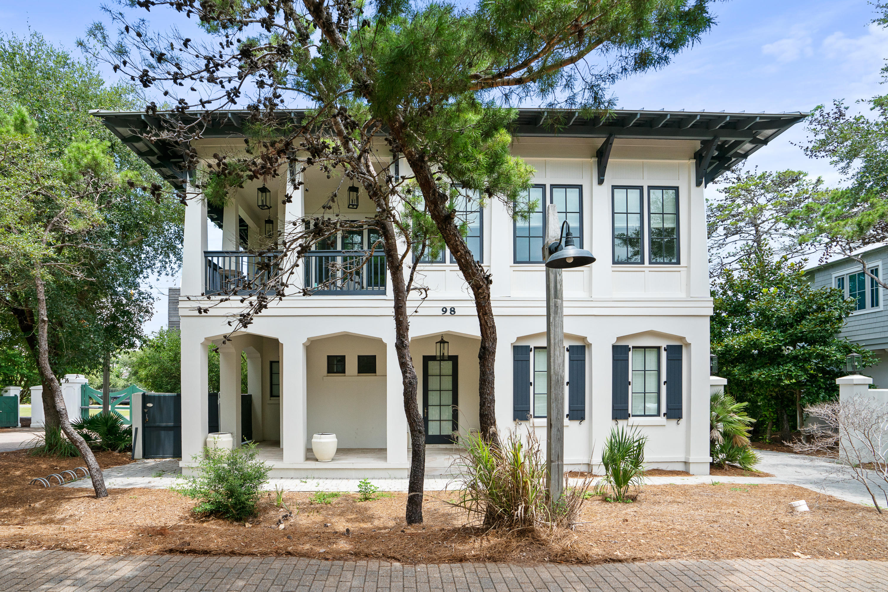 Spectacular 6 bedroom, 6 bath beach home located south of 30a near Rosemary Beach! This amazing coastal retreat has been completely renovated and is offered fully furnished and rental ready. Features include tile floors throughout, shiplap walls, quartz countertops, frameless glass showers, fresh exterior paint, custom wood plank staircase, vaulted ceilings with v-grove accenting, professional grade appliances, new HVAC & more! This home has master suites on both the 1st and 2nd floors and boasts an open concept living area as well as a first floor recreation room complete with a newly updated wet bar! Pinecrest at Inlet Beach is a cozy and intimate gated community that has a beautiful community pool and is walking distance to Rosemary Beach, Alys Beach and a nearby public beach access!