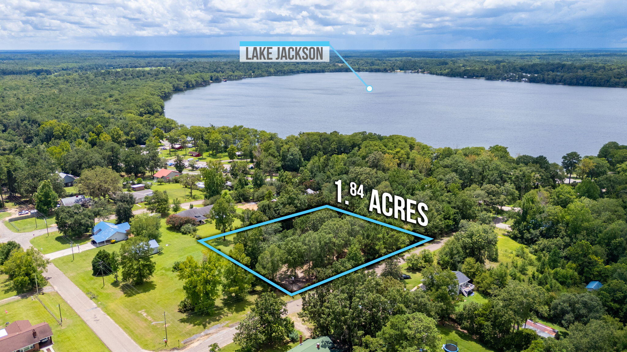 1 block off Lake Jackson opportunity to own 1.84 total acres with views of Amazing Lake Jackson. Property consists of two separate parcels being sold together as one. You can build two homes as they are separate parcels. Property is a short stroll to Lake Jackson walking paths and allows for all the things Florala has to offer. Land partially cleared ready to build featuring large mature oaks and magnolias throughout. Several excellent homesite possibilities. Parcels developed with sewer line running on property and four sewer cap hookups on property. Electric, water, natural gas is available. Covenants and Restrictions apply to protect your investment. Florala is a golf cart community as well and property offers you the ability to zip to the to the store and back easily.