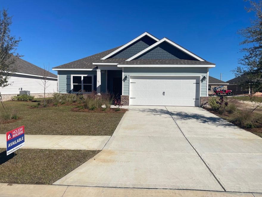 Cypress Model, entering the homeyou will see to one side, you have your flex room.  You continue into the home and you enter your large dining and great room combination.  Off to the side, is your very large kitchen with counterspace galore!  Your new kitchen has an abundance of cabinets to compliment the counter space as well.  Your new home has two separate living retreats. One being the owners suite which is off the back corner of the home for privacy. It has a large ensuite owners bath and gracious walk in closet.  the second living retreat is off the dining room and includes your two spare bedrooms and shared full bath. The Laundry room is also off your guest hall with an exit to your spacious 2 car garage.