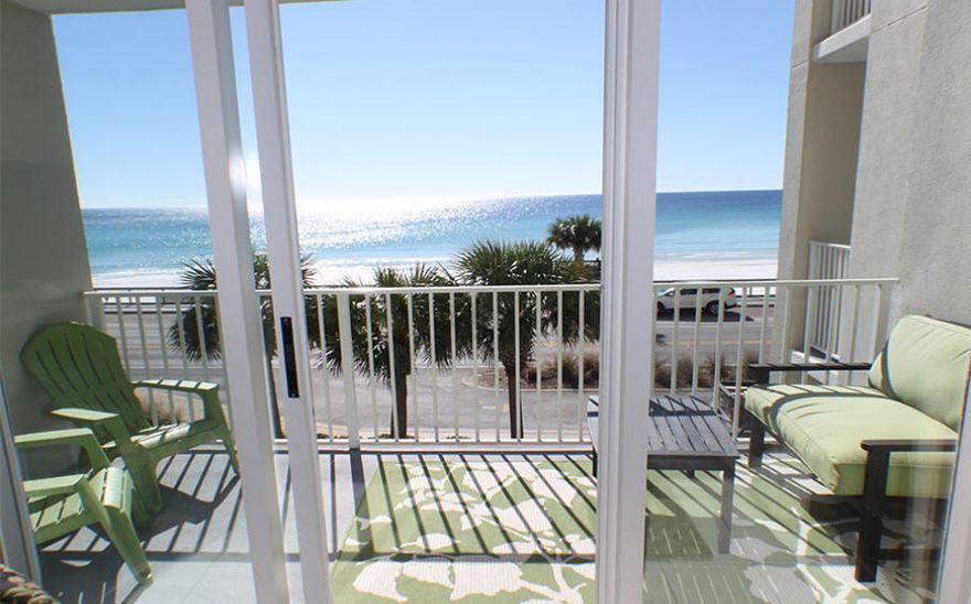 Amazing views from the Kitchen to the Balcony. This unit has an open floor plan and tile throughout. The master bedroom has a king bed & the guest bedroom 2 double beds. This set up along with the sleeper sofa sleeps 8. The kitchen has white cabinets & stainless steel appliances with a breakfast bar & pantry. Sold turn key with management company already in place. This complex offers amenities including an indoor/outdoor swimming pool, hot tub, fitness center, and covered parking. Seascape Resort is a gated community offering 2000 feet of convenient beach access, coastal lakes, restaurants, tennis courts, fishing and golfing.