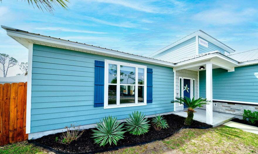 BACK ON THE MARKET DUE TO NO FAULT OF THE SELLERLocation, location, location! Nestled between the lagoon and the gulf is this exquisite coastal home on the east end of Panama City Beach. This 4 bedroom 2 1/2 bath custom built home was built in 2018 and includes numerous interior upgrades such as crown molding in the main living areas, granite countertops, luxury vinyl plank flooring throughout, stainless steel appliances, huge master closet, tiled shower and soaker tub in master bath, oversized garage, electric fireplace, custom lighting, and dual-zone HVAC system. Exterior features include an automatic sprinkler system, fenced-in backyard, saltwater pool and storage building. This spectacular beach home can be a primary residence, second home or investment property.