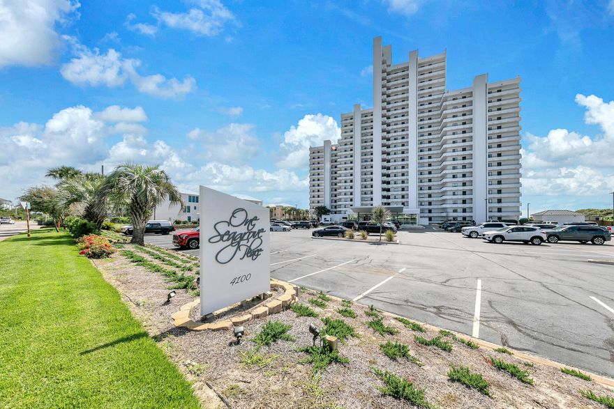 One Seagrove Place is the iconic first high rise on 30A and is the perfect coastal living destination for families and vacationers. This 8th floor, two bedroom /  two bathroom condo offers fantastic direct GULF front row views! Tile flooring throughout for a seamless flow from one room to the next with new window coverings throughout. Both bathrooms are getting an update, the master will be a tiled shower and the guest bathroom will be a tiled tub/shower combo. Sold fully furnished to include all decor and kitchen ware for a rental ready experience. Great 2023 rental income of $73k. Located in the most popular area of South Walton in the Seagrove Beach community and moments away from Rosemary and Seaside. Recently renovated with a fresh new entrance, lobby, parking lot and high-speed elevators, One Seagrove Place provides a welcoming environment for both you and your guests. With direct beach access via a wooded boardwalk, a large seasonally heated pool, grilling area, workout room all that is needed is YOU!