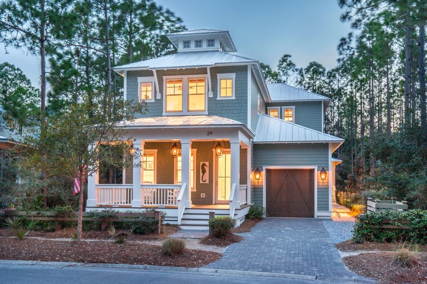 Immaculate FULLY FURNISHED home located in Cypress Cove close to Watercolor Crossings shopping area. Stunning and spacious 4 bedroom, 4.5 bath with bunk room. This home offers exceptional design, creative use of space and multiple upgrades throughout. After you step onto the large welcoming front porch and enter into this beautiful home the 25' foyer leads you past the private study with French doors into the expansive family room overlooking the professionally equipped kitchen with Thermador Appliance package surrounded by pure white Quartz countertops and large dining area. After a day at the beach, rinse off at the outdoor shower and enjoy some time relaxing on the screen porch. The garage has room for your golf cart, car, and all of your beach toys.
