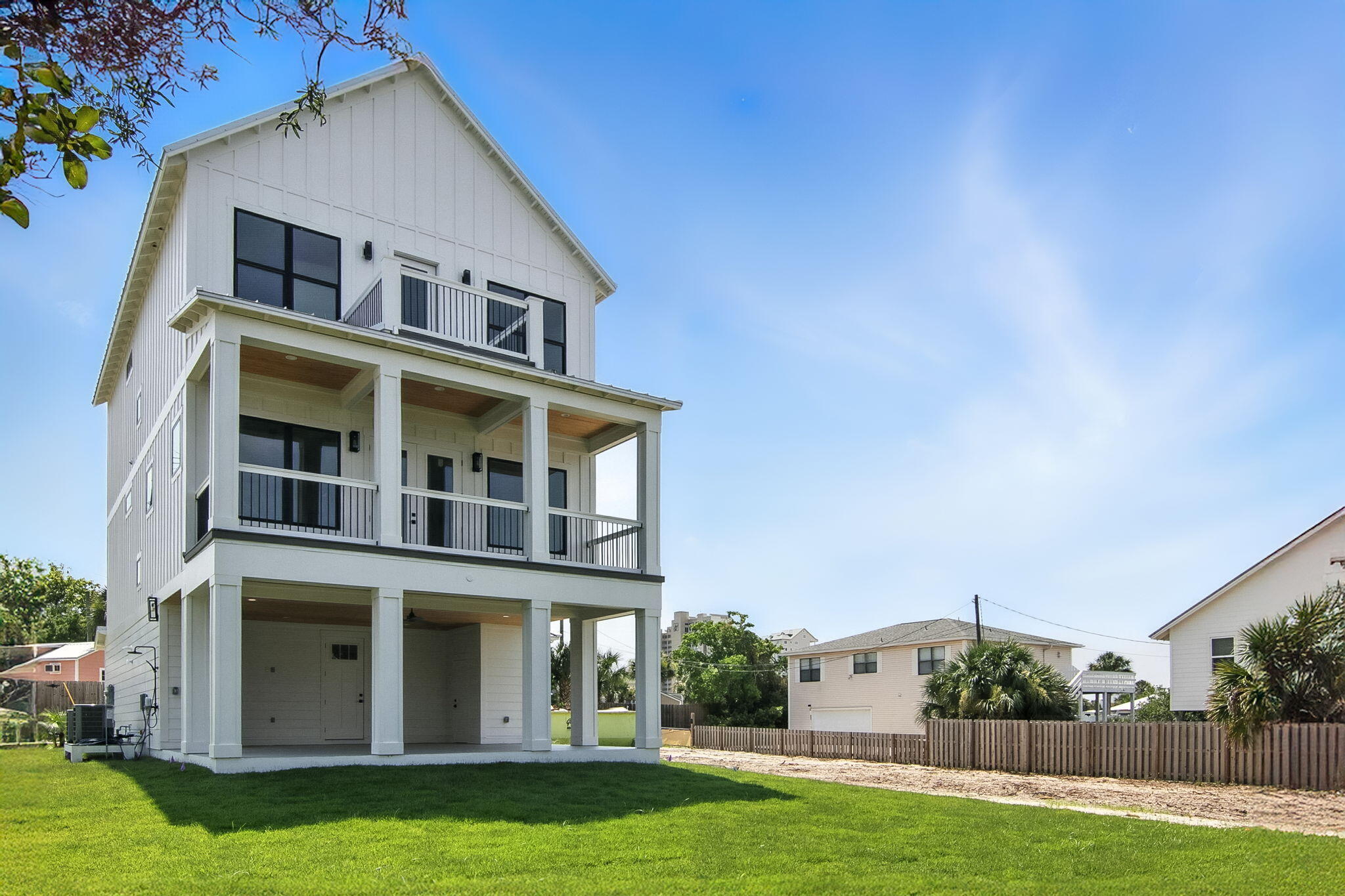 Experience coastal living at its finest with this exceptional property! This home features multiple balconies offering stunning views of the beach and the emerald waters of the gulf, PRIVATE deeded beach access, and a spacious outdoor living area. Along with laminate wood flooring, tile bathrooms and surrounds, quartz countertops, and a recirculating tankless water heater, this beauty also offers an open kitchen, dining and living area perfect for entertainment. With short-term rental allowed, this home also offers a perfect getaway to paradise for vacationers. Conveniently located near an endless selection of restaurants and activities to enjoy as well as quick beach access, there is never a dull moment. Don't let the opportunity to own coastal paradise slip away! There is room to build a pool, and storm water design for the pool has been completed and approved by the county. Builder is willing to help with installation.