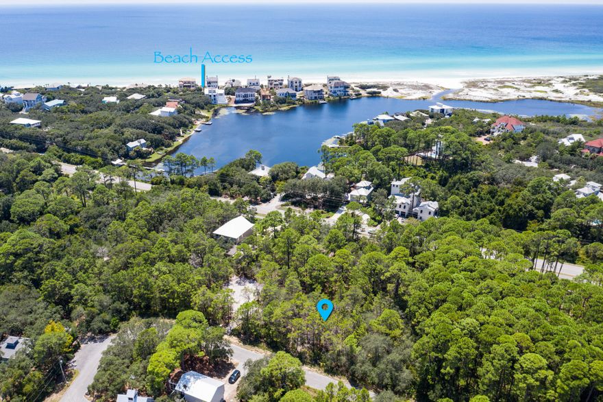 Great lot on the west end of 30A. Conveniently located to Butler school, shopping and public beach accesses.   No Hoa fees, no build out time and is not in a flood zone.