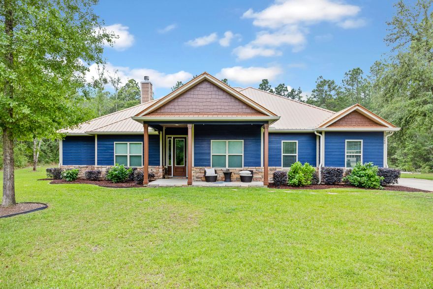 Come and take a look inside this immaculate 2018 built, 3 bedroom 2.5 bath home located in North Crestview! Beautiful LVP and tile all throughout the house, with an open floor plan, including a huge stone covered fire place in the living area with tray ceilings. Entering into the kitchen you are greeted with all stainless steel appliances, a double stack oven/microwave setup, a huge walk in pantry, boasting beautiful hard surface counter tops, an amazing one bay custom copper sink and so much more!! The master bedroom also offers tray ceilings for a vaulted feel! The master bathroom is right off the master bedroom with masterful tile work and a separate tub with double vanity sinks. 2 car garage including a separate motorcycle or golf cart storage! The home is situated on 2 acres of land so the possibilities are endless to what you can make with a blank canvas!  There is also a large pole barn in the backyard that could be closed in to make the perfect workshop or storage building. Schedule your showing today for this stunning home and see everything it has to offer the new buyers!!!!