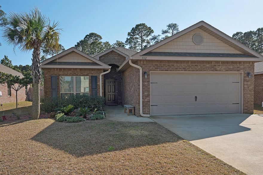 Outstanding Value, Quality, a large beautifully landscaped yard, and a very comfortable single story four bedroom layout all await you in Driftwood Estates!! (Click on the Video Tour) Entering the house via the covered walkway you will be impressed with the efficiency and privacy the design has to offer which is accented by wooden flooring, upgraded tile and carpet, a spacious kitchen/dining combination, granite, stainless appliances, serving bar, and so much more! Relaxwith the covered patio perfectly positioned to enjoy southwest sunsets and a view of the peaceful pines. The two car garage located on the north side of the home is adjacent to the laundry room for quick delivery of groceries to the kitchen and pantry. See it today & love living in it forever!