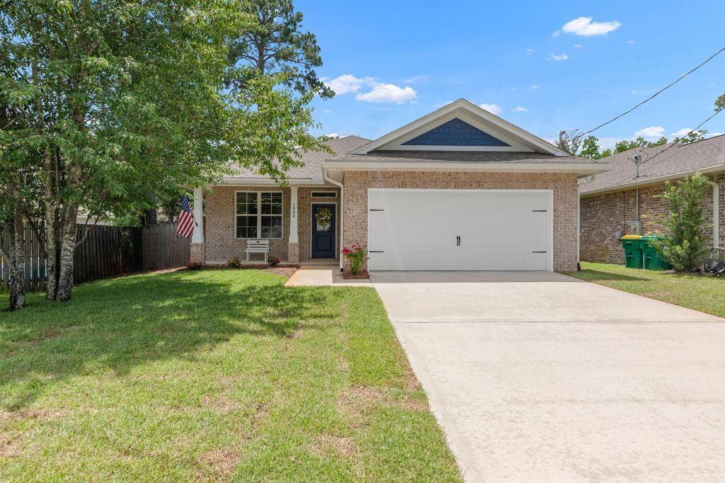 Better Than New. No Association here. All brick Open floor plan 4 bedrooms 2 bathrooms home in the center of Niceville. Your entrance to your home is so inviting, with your cover porch and setting area. As you walk into your home, you are able to see your dining room, kitchen and large family. The kitchen warm cabinets, granite counter tops and sizeable bar are Perfect for entertaining or just enjoy your families' meals. The family room has trayed ceilings and opens to a large patio in a fully fenced oasis. Enjoy the storage building perfect for storing lawn care while your children play on the swing set. An expansive master suite features trayed ceilings, large walk-in closet and ensuite with walk in shower, double vanities and a linen closet. There are three additional spacious bedrooms with generously sized closets are perfect for kids or guest. Your guest bathroom has a tub/shower combo with double sinks. A large laundry room with a two-car garage makes this home perfect. NO Traffic-this is a dead in street. To help keep your lush's yard, there is also a sprinkler system and NO ASSOCIATION.