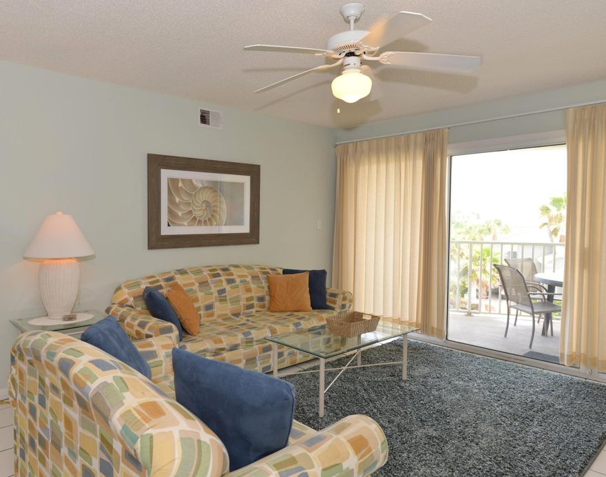 UPDATED BEACH RETREAT THAT GROSSES OVER $30,000 IN RENTAL INCOME ANNUALLY!! $21,290 YTD GROSS RENTAL AS OF JULY 21ST! This very nice, 3rd floor END unit is located in one of Miramar Beach's favorite complexes. It has been freshly painted throughout in a pretty sea salt shade. The kitchen features granite counter tops, stainless appliances, refaced cabinets, & a new built in microwave. Both baths have new cabinet doors as well. The carpet in both bedrooms is brand new as well as the dining room chandelier. New accessories along with the other updates make this a definite one to own! Other amenities include a stackable washer & dryer, tile floors, & a spacious balcony. The renovation of the exterior of the building has been completed & the assessment will be paid by the seller