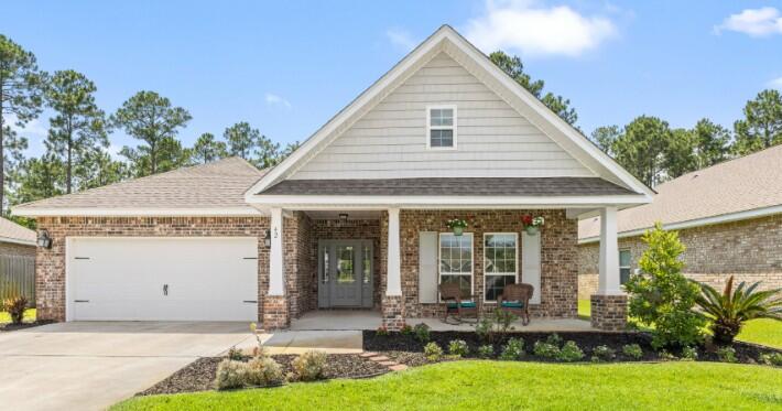 Beautifully maintained Brick home in the highly desirable Peach Creek Community! Built just 6 years ago, this single-level residence offers modern comfort, thoughtful design,convinent to our beautiful Emerald Coast Beaches & Scenic 30A. The open-concept layout seamlessly connects the kitchen, dining, and living areas, beneath Tray Ceilings that create an airy, upscale feel. Large kitchen Island is perfect for both everyday living and entertaining and includes stainless appliances and pantry. The primary suite is a true retreat with its own ensuite bathroom that includes a shower, separate soaking tub, walk in closet. and designer inspired accent wall. As you pass through the living areas you will find 2 additional guests rooms and a full bath. Fabulous lot with spacious brick patio as you exit throught the rear door of the home. Very private location with a mature trees and foilage that line the edge of the Nature Preserve.The paved patio has been pre-plumbed with a gas line, in addition to electrical and water. It would make a great location for an outdoor kitchen! Enjoy the best of both worlds with this home's prime location. Within the welcoming Peach Creek Community, you'll have easy access to shopping, dining, and the world-famous beaches of 30A. Walton County School District ranks #1 in Florida making our schools the very best for the children in our community. Commuting is a breeze with quick connections to Highway 98, making this the ideal spot for those seeking both convenience as well as serenity.