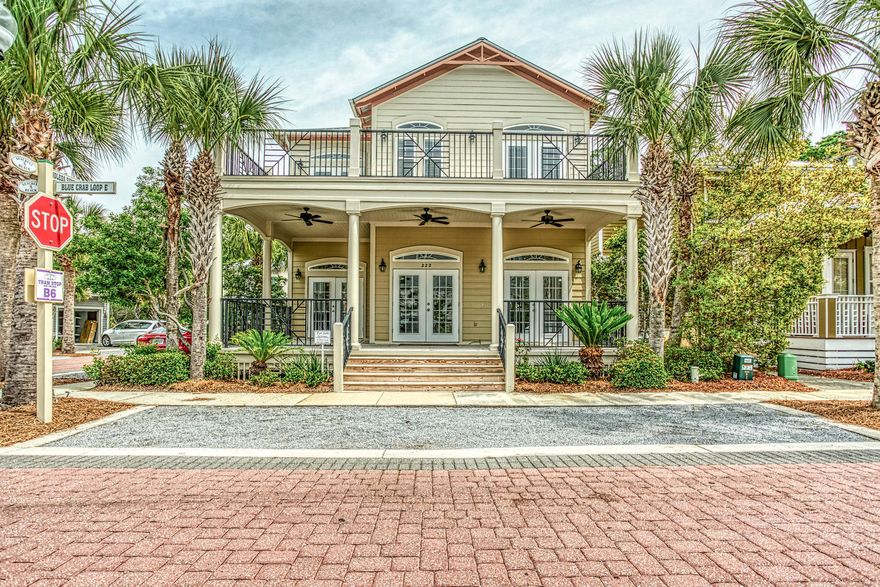 Large Seacrest home on oversized lot with room for a private pool! Rare oversized two car garage. Large porches on both levels front and rear. Rear Porch on first floor has water and gas to add an outdoor kitchen. Enter the home from the big front porch to the great room with a gas fireplace. Huge entertaining kitchen with two sinks, two dishwashers, 5 burner gas range with double ovens, icemaker, and wine fridge. Generous Master on second floor with gas fireplace, room for sitting area, two large walk in closets, and its own large private patio overlooking backyard and nature preserve. Master bath has double vanities and separate shower and tub. Three additional bedrooms with en-suite baths. Enjoy all the beautiful amenities of Seacrest Beach!