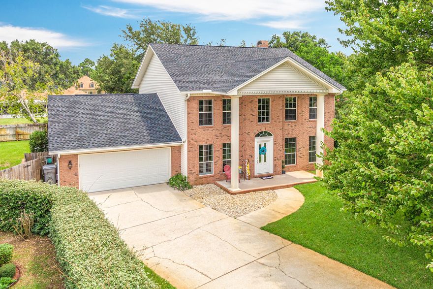 Beautiful well maintained home located on a cul-de-sac with 3 large bedrooms, 2 full baths and 2 half baths. There is even an 
outdoor shower. Kitchen has Granite countertops, Kitchen-aid stainless pro-series gas stove with convection oven plus a breakfast bar. There is a formal dining room and a spacious office or kids play room. The Master Bedroom located upstairs has new laminate floors and plenty of room with a sitting area. The additional bedrooms have carpet. Master bathroom has a newer garden tub, separate tiled shower and double vanities. The house has just been painted throughout and there are new light fixtures. There is also a Bose Surround sound and amplifier. Walk out through the double doors to the Salt water pool. Built in security system for peace of mind. There is a side yard with lots of space plus room for an RV or Boat on the cement pad. Sprinkler system/lawn pump with timer. New Generator that has never been used and lock-out panel built in to connect generator. Lots of storage with a floored attic. Plantation Shutters throughout. Storage shed has shelving. There is also a sprinkler system/lawn pump with timer. Down stairs bathroom is plumbed for a shower and the windows in the house are tinted. This neighborhood has underground utilities. Home is close to Hurlburt Field, the beach, restaurants and shopping.