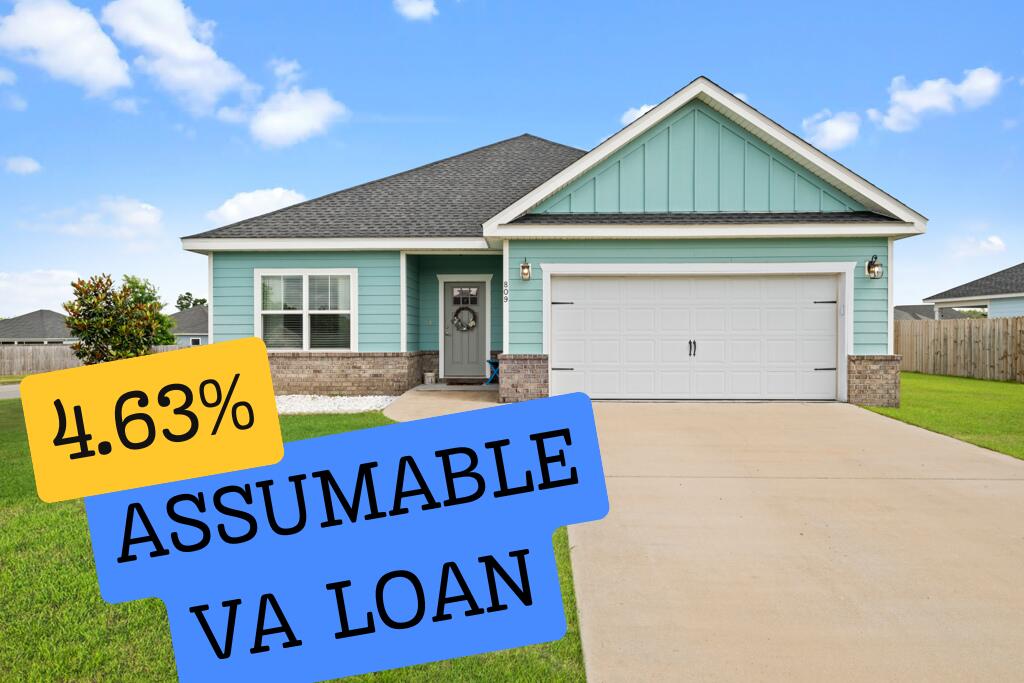 **Offering an assumable VA loan at 4.63%**. Energy-efficient and ideally located! This 4-bed, 2-bath, 1,991 sqft home sits on a spacious 0.34-acre corner lot (room for a pool) in Cross Creek. Built in 2019, it features an open layout, granite countertops, stainless steel appliances (including a 2022 refrigerator), and large kitchen island perfect for entertaining.This home includes 32 fully paid-off solar panels, keeping electric bills next to nothing and offering long-term savings. The roof, HVAC, and water heater are all from 2019, and the home includes a sprinkler system for easy lawn care.Located near the pool and playground, just under 30 minutes to the beach and EOD Schoolhouse, and about 40 minutes to Eglin AFB, this home offers comfort, savings, and convenience.