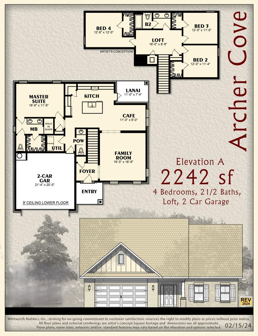 Pre-Sale Opportunity! Choose from dozens of color packages!2x6 Exterior Construction * 2-Car Garage * First Floor Primary Bedroom * Click-n-Lock Wood Laminate Plank Throughout First Floor, Carpeted Upstairs* Tiled Bathrooms * Granite countertops throughout* Kitchen Island & Stainless Steel Appliances * Soft-Close Cabinetry * Primary Bath with Signature Zero-Entry All-Tile Walk-in Shower with 2 Shower Heads, Tile Flooring, Separate Soaking Tub, Double Vanities & Large Walk-in Closet * Ceiling Fans in All Bedrooms, Main Living Area, and Rear Covered LanaiSeller pays most closing costs with use of a Preferred Lender (average value approx. $13,000)