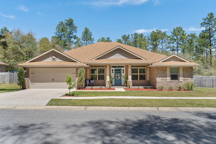 3.25% VA Assumable Loan - Very Low Gap!Welcome home y'all! This stunning 4-bedroom, 2-bath retreat offers a BONUS ROOM and a formal dining room, all within a spacious 2,200 square feet of thoughtfully designed living space. Nestled on a 1/3-acre lot, this home provides unmatched privacy with no direct neighbors in front or behind--just peaceful nature views.Step onto the large covered front porch, the perfect spot to sip your morning coffee in a rocking chair while enjoying the sights and sounds of nature. The fully fenced backyard features an expansive covered patio, ideal for relaxing or entertaining. Plus, there's plenty of room to add a pool while still keeping maintenance low!Inside, you'll find freshly painted walls with premium washable paint no builder-grade flat paint here! The brand-new LVP flooring (2025) in all main living spaces and the primary bedroom adds modern style and durability. Enjoy peace of mind with a newer roof, HVAC, and water heater (all installed in 2019)helping lower insurance costs while providing long-term reliability.

Located in the highly desirable Nanterre neighborhood, this community offers scenic sidewalks and tranquil nature views. It's perfectly positioned just far enough north to escape the congestion, yet still less than 30 miles from Eglin AFBa great balance of convenience and serenity.

Don't miss this incredible opportunity to own a beautiful, move-in-ready home in a prime location!