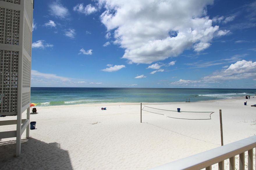 Look out to the breathtaking views over Bid-a-wee beach. If you are ready for Crystal white sand and pristine Blue Water its yours for the taking. Offering full kitchen with Refrigerator, Mini Stove & microwave. *The amenities include the indoor pool, outdoor shuffleboard, picnic tables, indoor protected pool or stroll outside on the veranda. The set up is just right if you prefer the view and never touch the sand.Ideal location to enjoy the sun and beach as you watch volleyball, participate or enjoy sunsets from your. Enjoy the shopping, movies and entertainment in minutes flat at Pier Park or travel west on front beach road to Inlet beach/Rosemary/30A Restaurants and shopping. Community has an onsite CAM office.