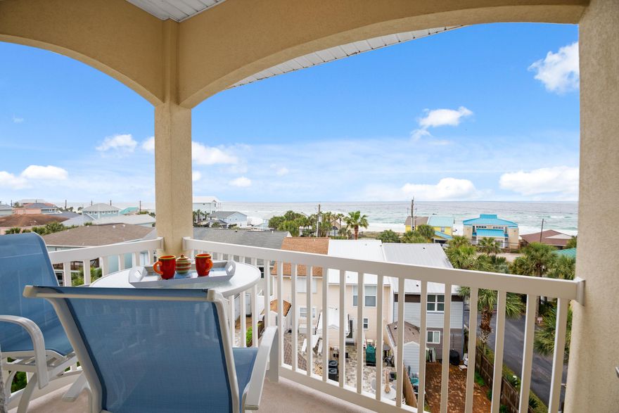 METICULOUSLY maintained, never rented, fully furnished,,4 story townhome in a gated community, directly across from the Gulf of Mexico.  Private elevator with bamboo flooring makes the ascent easy with groceries and luggage.  The sweeping views on the 4th Floor are just the icing on the cake!  STR allowed in this 16 home community with low HOA fees!  Enjoy the 30A lifestyle with the WIDE OPEN BEACHES.  of Bay County.  Schedule a viewing TODAY...this won't last long. BUYER TO VERIFY INFORMATION DEEMED IMPORTANT.  MULTIPLE OFFERS.  HIGHEST AND BEST DUE BY 5PM FRIDAY, MAY 7, 2021