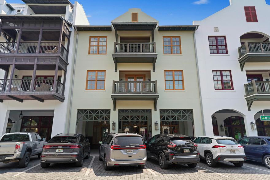 Your Dream Beach Life Awaits in Rosemary Beach in your own top-floor condo with an unbeatable view of the vibrant Town Center. This isn't just a place to live; it's a lifestyle upgrade. This condo is your own cozy retreat, complete with 2 bedrooms and 2 baths. And the best part? It's been recently updated to give you all the modern comforts you need. Sunlight streams into this condo from not one, not two, but three skylights. The result? A space that's always sunny and inviting. With high ceilings in the living area, you've got room to breathe and relax. Imagine having your very own front-row seat to the buzz of Rosemary Beach. Your balcony overlooks the lively Town Center, making it the perfect spot for people-watching, enjoying your morning coffee or beverage of choice.