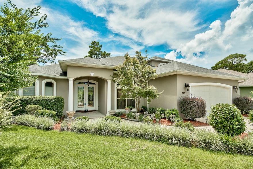 Rare 5 bedroom home in the charming Chardonnay Estates! Elegant home with 2 brand new HVAC systems, 3 gas fireplaces, beautiful tray lighting, central vac system, plenty of storage, tech savvy garage door system, movable kitchen island, a wet bar, and private screened in swimming pool and jacuzzi tub! Location, location, location! Conveniently located right off the Mid-Bay Bridge in the Bluewater Bay area. 10 minutes to the beach and in the Okaloosa school district (Bluewater Elementary, Ruckel Middle, Niceville High). 10 minutes to EOD School, 20 minutes to Eglin AFB, 25-30 minutes to Hulburt Field, Duke Field, and 7th GRP.