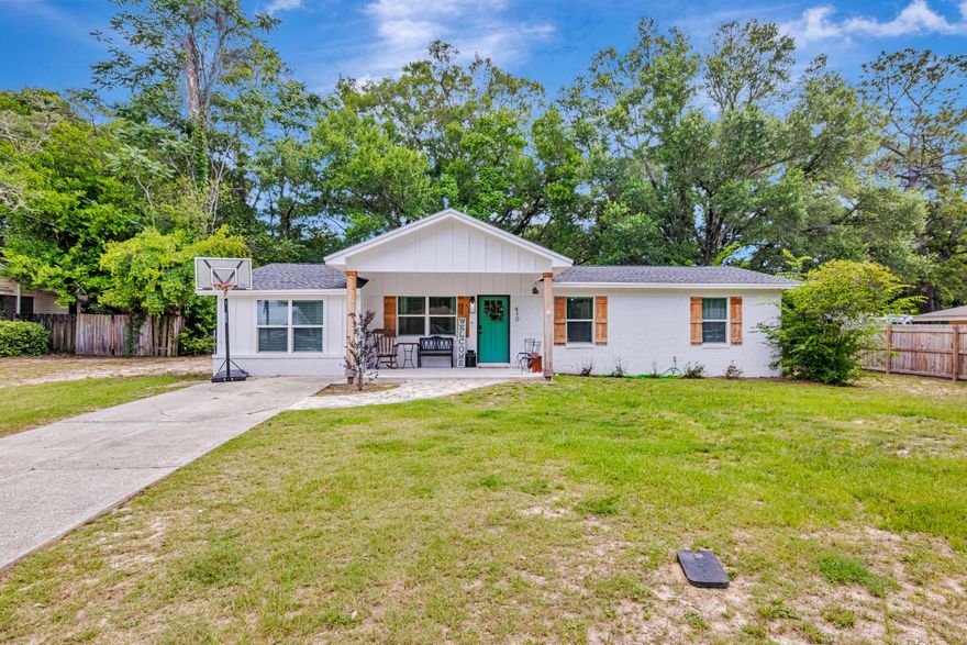Completely Remodeled & Ready for Your Family in Valparaiso!Welcome to 410 James Avenue, a beautifully remodeled 4-bedroom, 3-bathroom brick rancher offering the perfect blend of modern updates and classic charm in the heart of Valparaiso. Built in 1965, this home has been meticulously transformed, making it truly move-in ready for your family!Two master bedrooms, each with their own en-suite bathrooms, offer versatile living options. The newly updated bathrooms feature beautiful finishes, with one en-suite stealing the show with its walk-in shower, frameless glass doors, and fancy tilework!Location is paramount for families, and 410 James Avenue does not disappoint. You're just one block from a neighborhood park and for military families, Eglin AFB is just a short drive away.