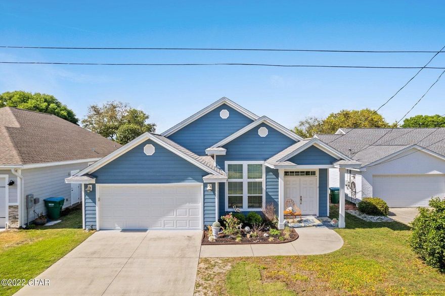 Prime Turnkey Coastal Gem in Panama City Beach - Ideal for Beach Living or Short-Term Rental Income.Discover this immaculate, like-new 3-bedroom, 2-bathroom coastal retreat at 21408 Palm Ave, Panama City Beach, FL 32413. Built in 2018 and meticulously maintained by its original owner, this 1,824 sq. ft. single-family residence showcases modern coastal charm with NO HOA fees and vacation rental zoning, making it an exceptional opportunity for income generation or effortless coastal living as a primary or second home.Discover this immaculate, like-new 3-bedroom, 2-bathroom coastal retreat at 21408 Palm Ave, Panama City Beach, FL 32413. Built in 2018 and meticulously maintained by its original owner, this 1,824 sq. ft. single-family residence showcases modern coastal charm with NO HOA fees and vacation rental zoning, making it an exceptional opportunity for income generation or effortless coastal living as a primary or second home.

Step inside to an inviting open-concept floor plan highlighted by vaulted ceilings, abundant natural light, and thoughtfully designed living spaces. The spacious living room flows seamlessly into a formal dining area and a versatile bonus flex space, ideal for a home office, media room, or additional guest accommodations.

The well-appointed kitchen serves as the heart of the home, featuring quartz countertops, stainless LG appliances, ample cabinetry, and a layout designed for both entertaining and everyday living. French doors from both the living area and the private primary suite open to a tranquil outdoor patio, perfect for morning coffee, evening breezes, or relaxed gatherings after a day at the beach.

Turnkey, stylish, and ideally located in desirable West Panama City Beach, this property delivers the rare combination of modern construction, rental flexibility, and low-maintenance coastal living, a true standout in today's market.