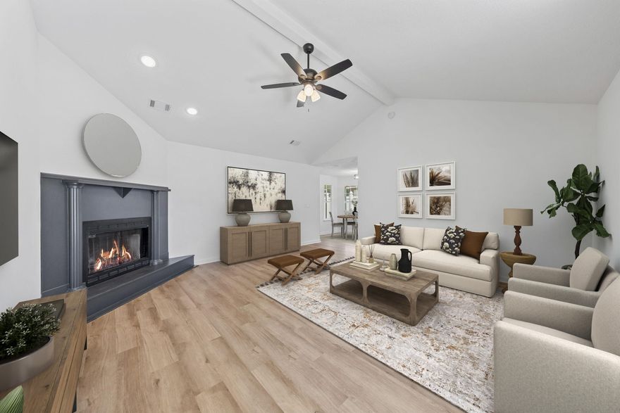 Welcome to 102 Wright Dr., where comfort, quality, and convenience come together beautifully. Whether you're starting your next chapter or simplifying your lifestyle, this thoughtfully refreshed home checks all the boxes: move-in ready, stylishly upgraded, and worry-free. With every major improvement already done, all that's left is to move in and make it your own. From the moment you arrive, the fresh exterior paint, new roof, and updated landscaping set the tone for a home that's been cared for from top to bottom. Step inside to discover a bright, open interior designed for easy living. Luxury plank flooring, new carpet, and modern lighting create a welcoming flow that feels both polished and cozy. . Every detail of this home adds warmth and personality, from the updated hardware to the charming barn door feature. The kitchen is a true highlight, featuring stainless-steel appliances, a custom backsplash, and upgraded finishes that blend function with style. Retreat to the owner's suite, where custom countertops and a refinished tub offers relaxation. Each bathroom has been refreshed with new plumbing fixtures and trim, bringing a clean, modern feel throughout. Behind the scenes, thoughtful updates ensure peace of mind for years to come. Electrical and plumbing improvements, refreshed drywall, and a serviced HVAC system mean you can move in with confidence. Outside, upgrades like new siding, soffits, shutters, and windows boost curb appeal while reducing future maintenance. Every upgrade has been made with care, combining timeless charm with modern comfort. This home offers the perfect blend of style, simplicity, and reliability. (Photos are virtually staged to help you envision how this space can perfectly fit your lifestyle.)