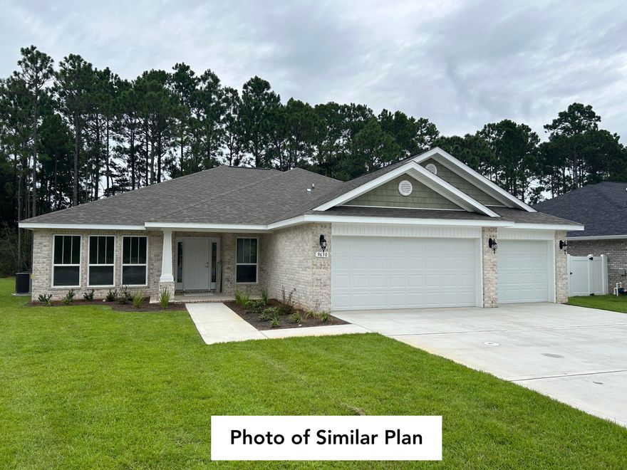 *New Construction on Large Lot * Anticipated completion December 2025 * This Plan Features: 2 x 6 Exterior Construction, 4BR/3BA & Flex Room *3 CAR GARAGE * 10 Ft Ceilings & Laminate Wood Plank Flooring in Main Living Areas * Granite Countertops Kitchen & Baths * Tile Flooring in all Baths* Ceiling Fans in all Bedrooms & Family Rm * Main Suite with Trey Ceiling & Main Bath with Builder's Signature Zero Entry All Tile Walk in Shower with 2 Shower Heads, Separate Garden Tub, Double Vanities & Walk-in Closet * Kitchen Features:  Granite Countertops,  Large Island, Shaker Style Soft Close Cabinetry, Stainless Steel Appliances & Walk in Pantry * Breakfast Cafe * Covered Front Entry and Rear Lanai with Ceiling Fan *Irrigation System for Sodded Areas * Builder Warranty Included *