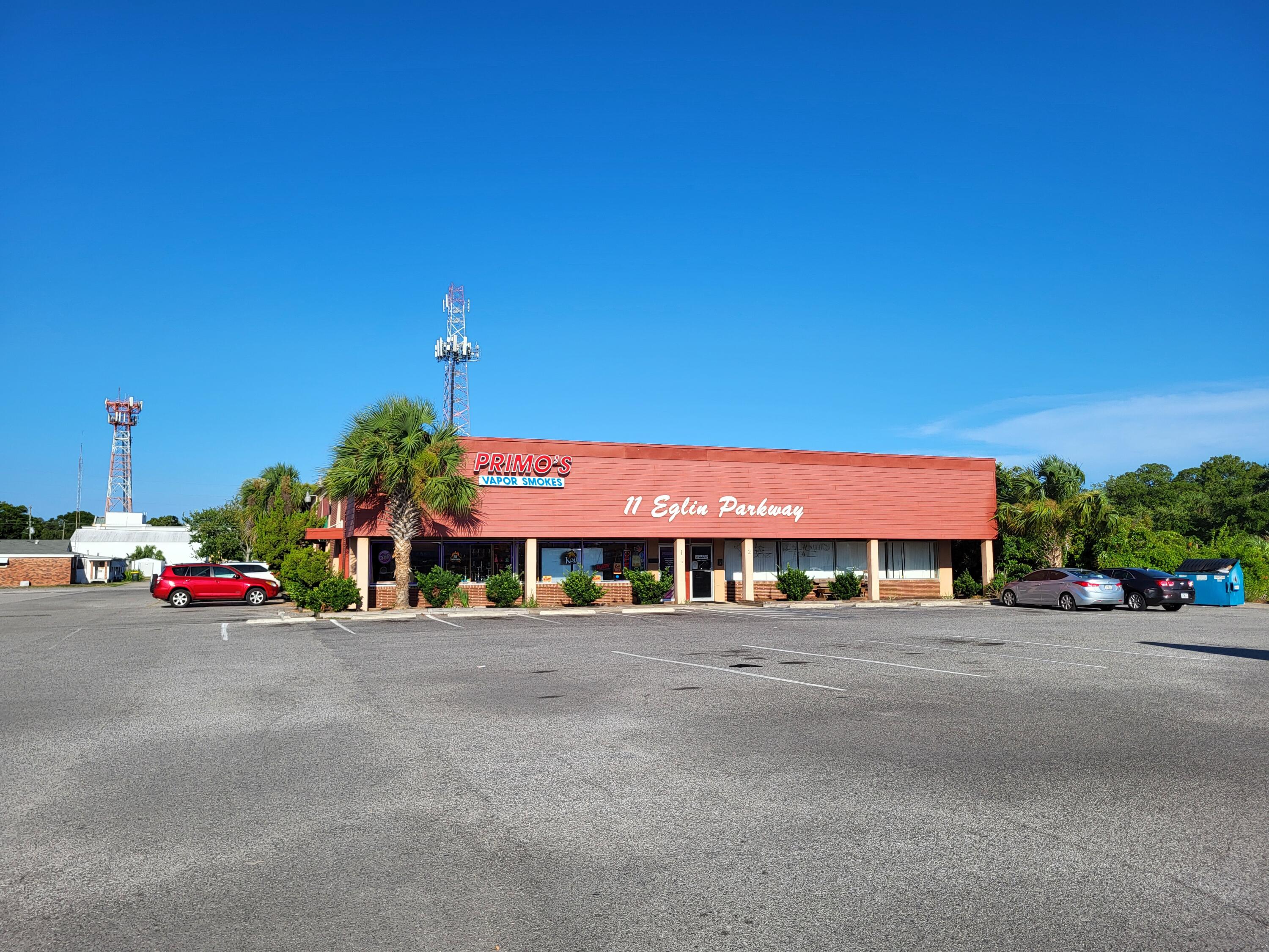 Includes 3 income producing buildings on 1.47 acres with over 300 feet of frontage on Eglin Pkwy and approx. 200 feet on Chestnut Ave on the rear of the property which provides access to Hollywood Blvd and the stop light intersection of Eglin Pkwy and Hollywood Blvd.  11 Eglin Pkwy is 11,000 sqft retail building, 3 Eglin Pkwy is 800 sqft retail building, and 13 Eglin Pkwy is 1,800 sqft restaurant. Traffic count is 36,500 cars per day. Potential gross rental income of over $137,000 with most tenants on short term leases or month to month which will allow for an investor to purchase, redevelop, or owner-user.  Property has 4 tax id numbers:  13-2S-24-1910-0367-0000,13-2S-24-1910-0542-0000, 13-2S-24-1910-0541-0000, 13-2S-24-1910-0446-0000.