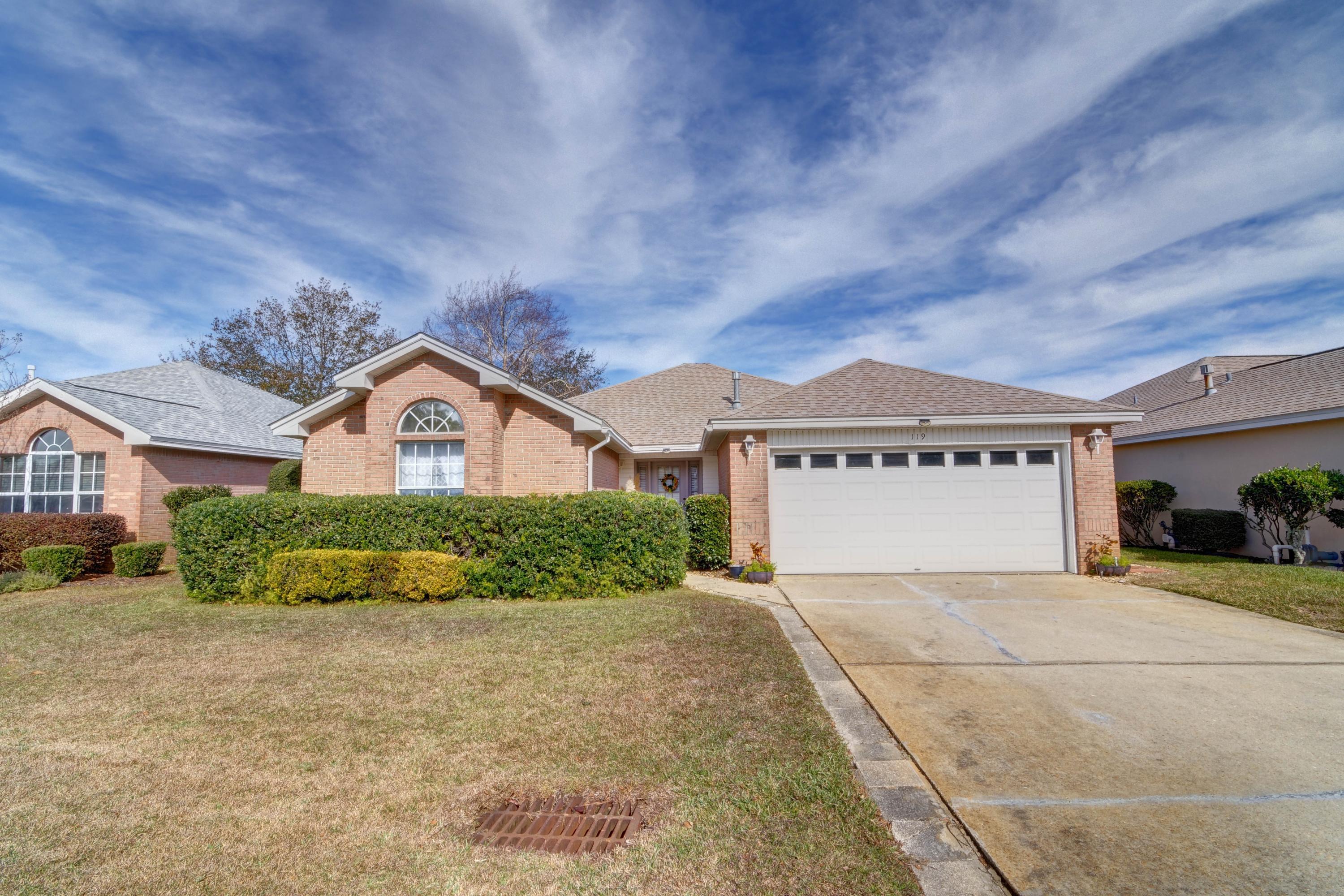 Welcome home to this updated retreat in the waterfront community of Bayside! Perfectly located close to everything, this popular neighborhood features private bay access with a dock, community swimming pool, playground, BBQ area with covered pavilions, and tennis courts with low HOA fees. Less than a mile away is also a public boat ramp at Legion Park! Located within Tree Tops is this beautiful home featuring a great list of seller updates including a new roof installed in 2017 and a new gas water heater in 2018. Tile and vinyl floors extend throughout (no carpet) and as you pass the large open living room you'll come to the kitchen featuring seller updated custom cabinets and granite counters with newer appliances. You'll enjoy a great sized master bedroom with trey ceiling and a large