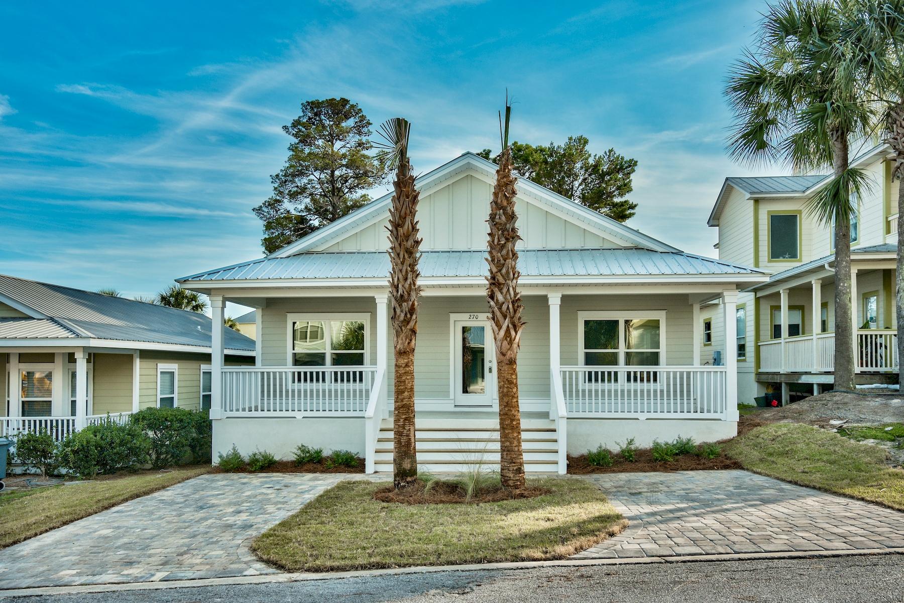 This brand new, one-story home in Ventana Dunes is located in the heart of Blue Mountain Beach along Scenic 30A. This three-bedroom, 2-bathroom home is 1,617 square feet with two porches - one on the front and one on the back of the home. The open living, dining and kitchen is great for entertaining and family get togethers. The kitchen has a breakfast bar, Whirlpool appliances and custom cabinets as well as a separate pantry. The master bedroom has a walk-in closet as well as a spacious master bathroom with dual vanities, a separate shower, and tub. The laundry room includes cabinets. A great layout and storage makes this home a must see! There is also an additional storage room off the back porch. Enjoy the Ventana Dunes' community pool nearby!