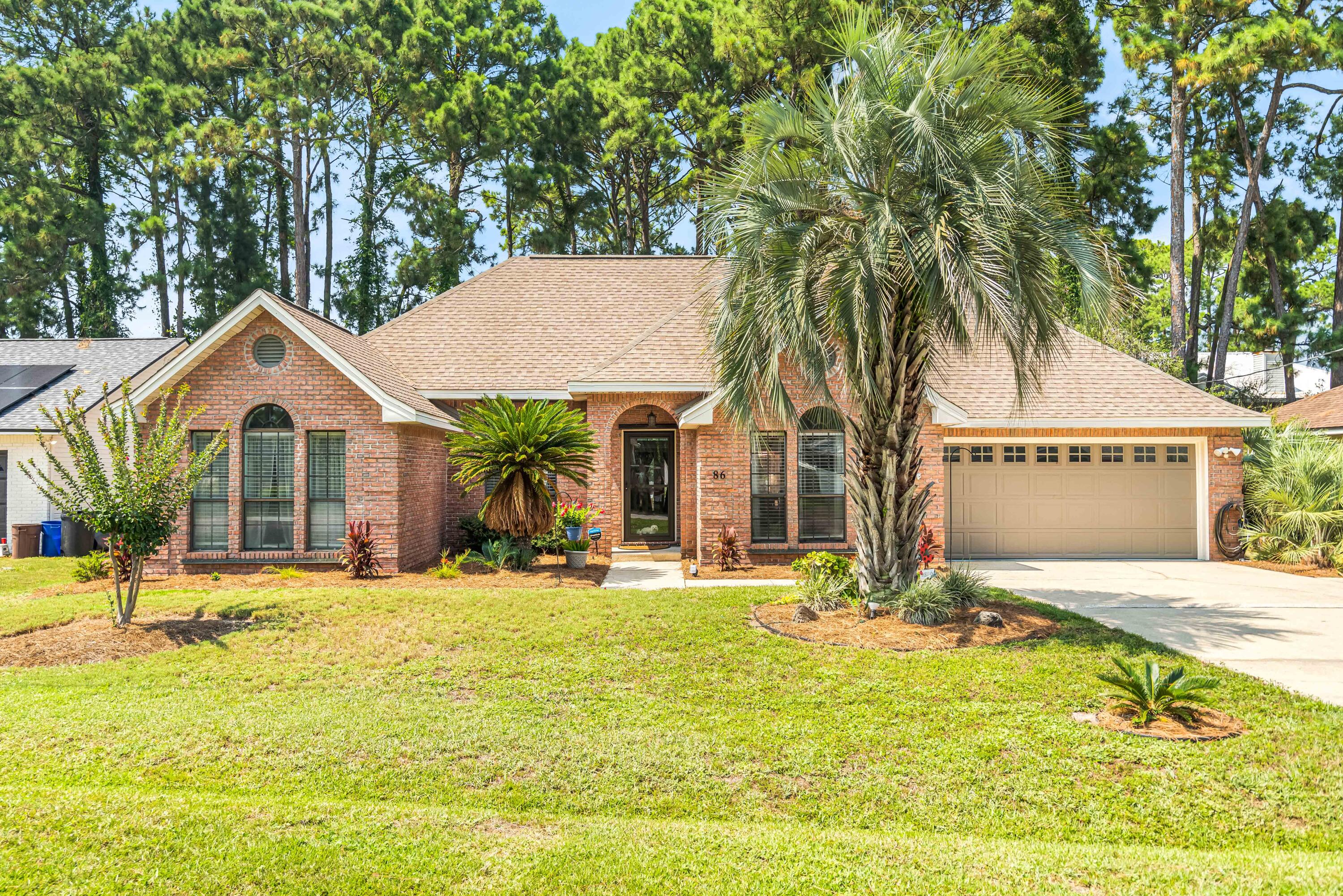 Welcome to 86 Chase Run in Miramar Beach, Florida! This charming home is in wonderful location just a block from the Bay with the community offering a bayfront pool and community dock! This primary centered neighborhood will remove you from the hustle of the busy tourist areas while offering incredible convenience to tons of local shops, restaurants, amenities and the beach just about a mile away. This single-story home has great accessibility along it's 100'x75' parcel. The home features 3 bedrooms, 2 full bathrooms, ~2,013sf of living, fully fenced backyard, LARGE walk-in closet in master bedroom, walk-in pantry, garage with work bench and oversized attic access, irrigation system and pergola with hot tub in the backyard. The current owner exudes true pride in ownership