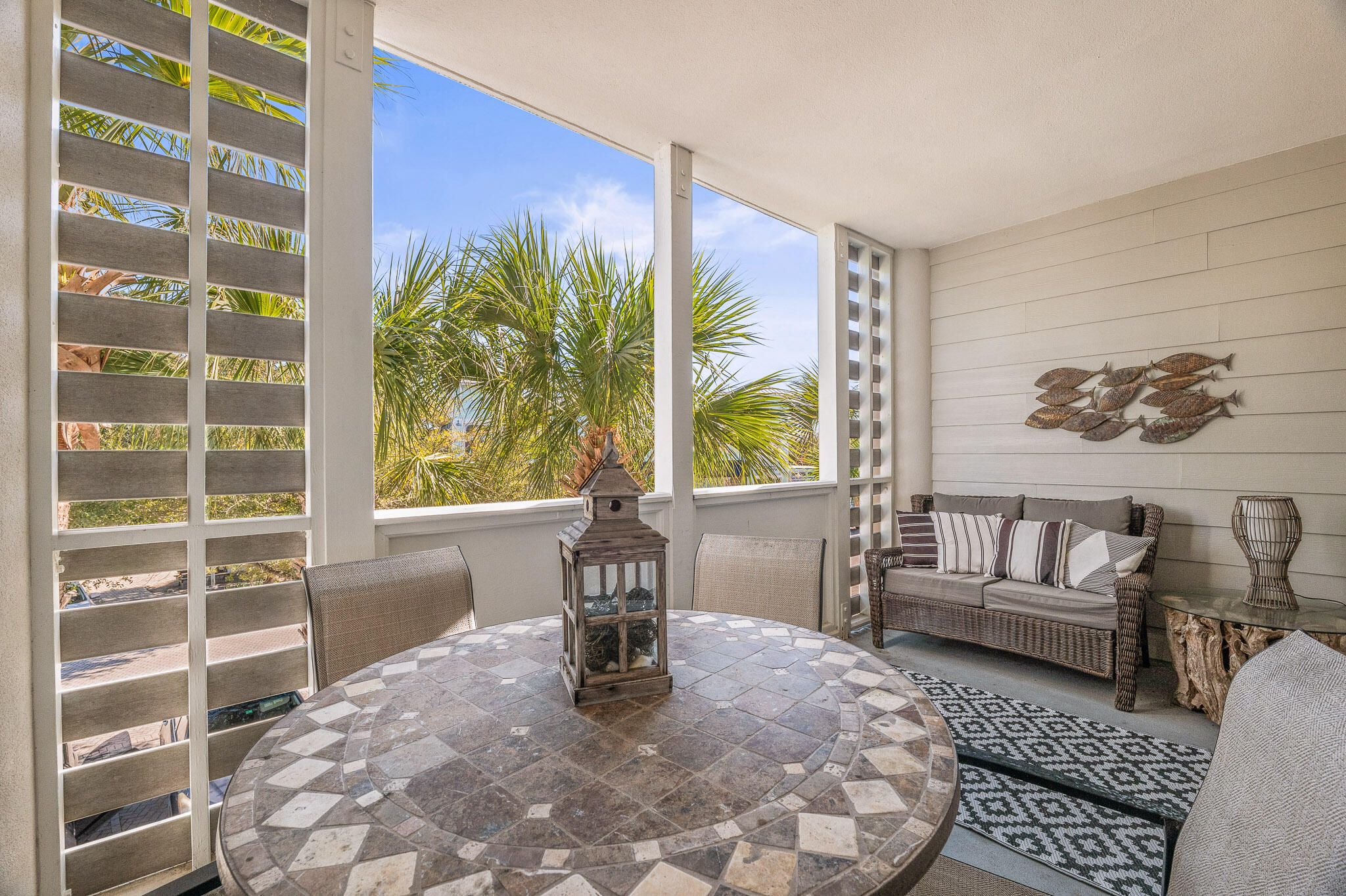 Experience the tranquil charm of our coastal condo designed for up to six guests. This inviting one-bedroom, 1.5-bath home features a private bedroom, cozy bunk beds, and a sofa bed. Its open living and kitchen area offers ample seating for family and friends, and French doors lead to a relaxing balcony--perfect for seamless indoor/outdoor living.Located within easy reach of Seagrove's dining and shopping, the condo is just minutes from the renowned communities of Watercolor and Seaside. The complex itself offers amenities including two pools, a sunset deck, tennis and basketball hoop, barbecue grills, and a serene nature trail through a native cypress forest. Safe beach access via a crosswalk ensures that getting to the sugar-white sands is effortless.