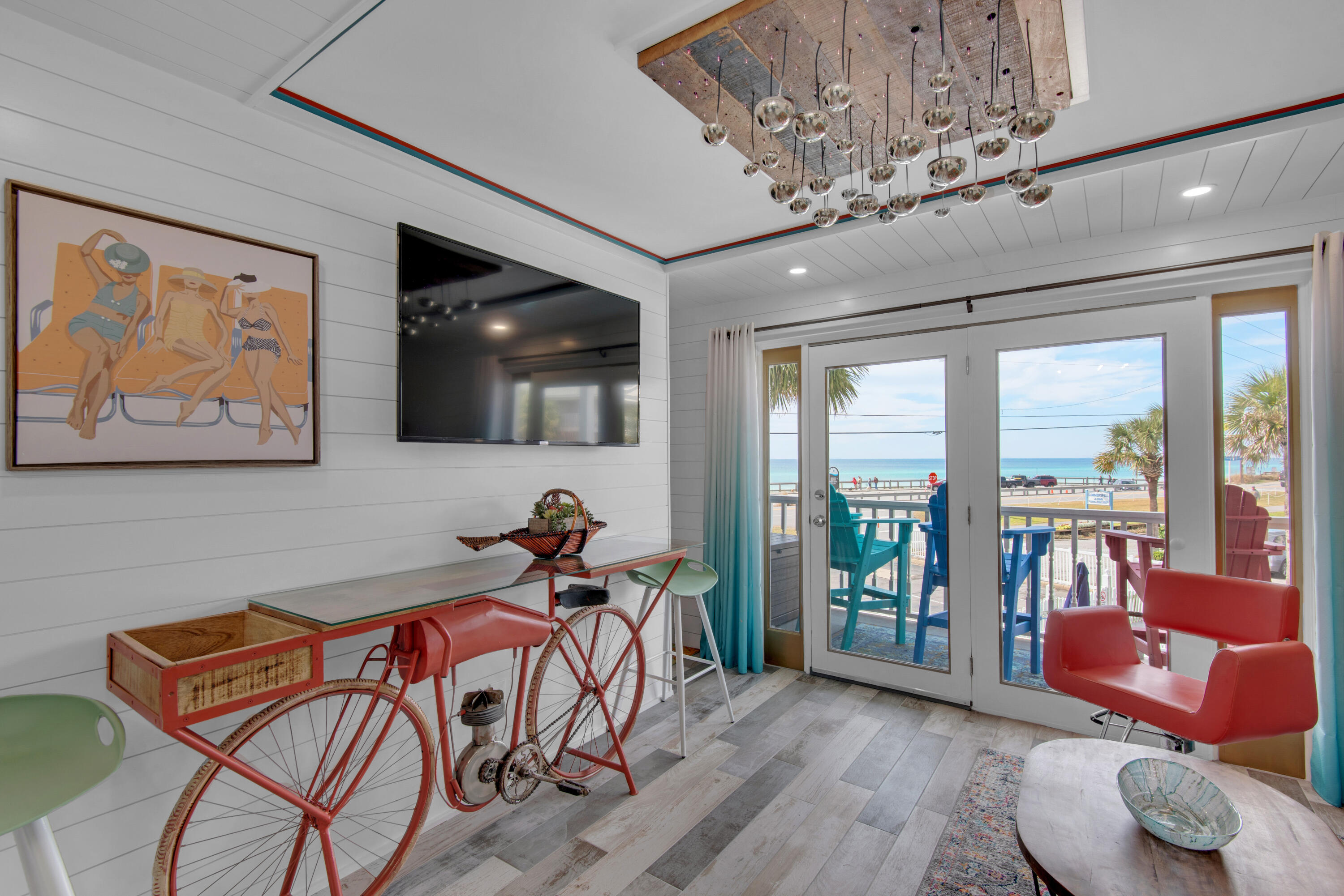 Currently under contract with a 48 hour first right of refusal Welcome to 203A Summer Breeze the ''TINI BIKINI''. If you're looking for something rare and amazing, you found it! Over the top renovations in 2022! This 2nd floor condo is directly across from Pompano Joe's restaurant and the public beach access on Scenic Hwy 98.  This is a one-of-a-kind condo is so cute it is outfitted in a modern chic, fun, beachy decor. This is like a brand-new unit, offering a spectacular coastal kitchen with new cabinets, quartz countertops, beautiful backsplash, stainless-steel appliances, cabinet depth refrigerator, undermount lights, new plumbing & light fixtures throughout, and gorgeous coastal flooring. New interior doors, baseboards, molding and shiplap on most walls and ceilings. The bedroom offers