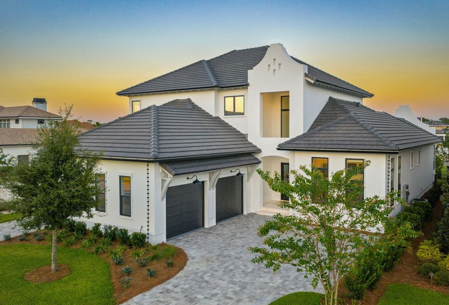 2024 Custom Home available in Regatta Bay's newest neighborhood Tradewinds. This two story 4300 square foot executive home features 4 Bedrooms, 4.5 Bathrooms, and an oversized 3 car Garage. On the first floor, you will find the master suite with large his and her walk in closets, a beautiful master bathroom with soaker tub, his and her restrooms, dual sinks, dual showers and custom vanity. For entertaining or a relaxing evening this luxury home has a large living area with custom cabinets, gas fireplace, wet bar with refrigerator, and wine closet. In the kitchen is a gourmet's dream, a 6 burner Wolf stove, a Wolf double oven, Sub Zero Refrigerator, ice maker, and in drawer Microwave/Convection unit. Behind the kitchen there is a large Butler's Pantry with lots of storage and a second refrigerator. To round out the first floor is an executive office, formal dining room and large laundry room with brand new energy efficient Washer /Dryer. The first floor is equipped for surround sound through out the whole first floor. The upstairs has three good size bedrooms all with ensuite bathrooms, a media room with a balcony. There is a storage room upstairs with 2 tankless hot water heaters. The home is comfortably cooled by 3 energy efficient A/C units. All windows, doors, and garage doors are impact rated to 210 MPH, and all windows and sliding glass doors have custom electric blinds. Outside is a luxurious backyard just made for entertaining or spending a relaxing afternoon or evening. A full covered summer kitchen with on demand gas Coyote 5 burner grille, refrigerator, ice maker, wet bar with sink and H/C water, gas fireplace, a 65" outdoor smart TV, and  a 26x14 salt, heated pool, with a spa that is built into the pool. 
Regatta Bay has everything for everyone. An 18 hole Championship Golf Course, Clubhouse with excellent food, bar, and lots of social events. Also available are Pickle Ball courts, Tennis courts, community Pool, and lots of lakes for fishing. With a great central location Regatta Bay has the best that Destin has to offer. A short golf cart ride away is the Destin Commons filled with shopping, restaurants, movie theatre, and much more for family enjoyment. Within 1 mile  away are white sandy beaches, Legendary Marine with a Yacht Club, where you can keep your boat, rent or charter a boat, and they are a full service marina. By car, a very short drive away is the famous Destin Harbor with its famous nightly entertainment and restaurants. 
